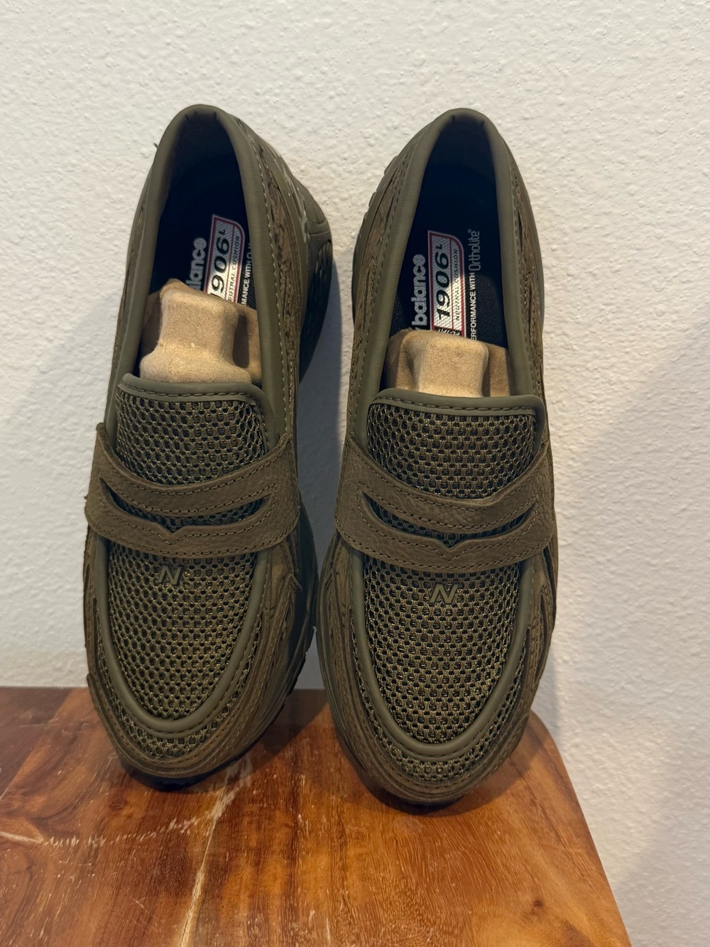 New Balance Olive Green Loafer Sneakers - Picture 3 of 6